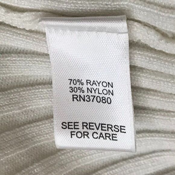 Vintage Y2K White Classy Coquette Mock Neck Ribbed Long Sleeve Top / S - Picture 7 of 7